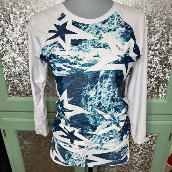 YATEEN Long Sleeve Sun Protection Rash Guard Two Piece Swimsuit Set Size Medium - Picture 4 of 16